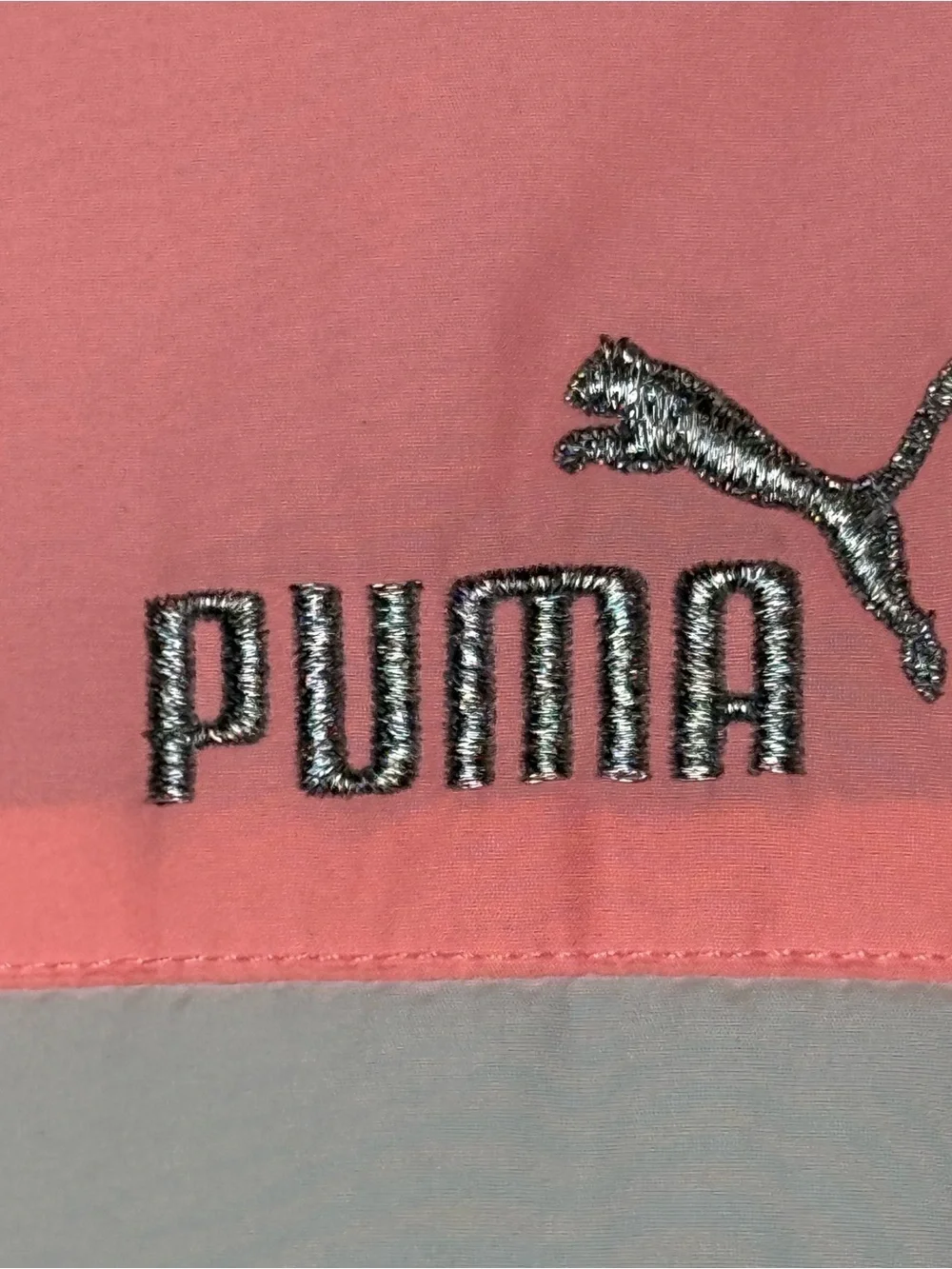 Puma Girls M 10/12 Y2K Puffer Vest Pink Blue Colorblock Streetwear Jacket